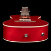 Ortega Guitars, 4-String Earth Series Concert Acoustic/Electric Ukulele, Right, Transparent Fire Red, (RUFIRE-CE)