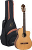 Ortega Guitars 6 String Family Series Pro Solid Top Slim Neck Acoustic-Electric Nylon Classical Guitar w/Bag, Right (RCE131SN)