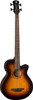 Luna Tribal 34" Scale Acoustic-Electric Bass Guitar, Tobacco Sunburst