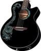 Luna Guitars Fauna Dragon Acoustic-Electric Guitar Classic Black