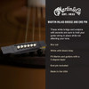 Martin Guitar Inlaid Bridge and End Pins, Acoustic Guitar Bridge Pins and Endpin Set, White with Black Inlay