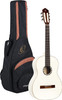 Ortega Guitars 6 String Family Series Full Size Nylon Classical Guitar w/Bag, Right-Handed, Spruce Top-White-Gloss, (R121SNWH)