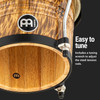Meinl Percussion Bongos with Rubberwood Stave Shells Buffalo, Leopard Burl Finish-NOT Made in China, Free Ride Suspension System and Natural Skin Heads, 2-Year Warranty (FWB190LB)
