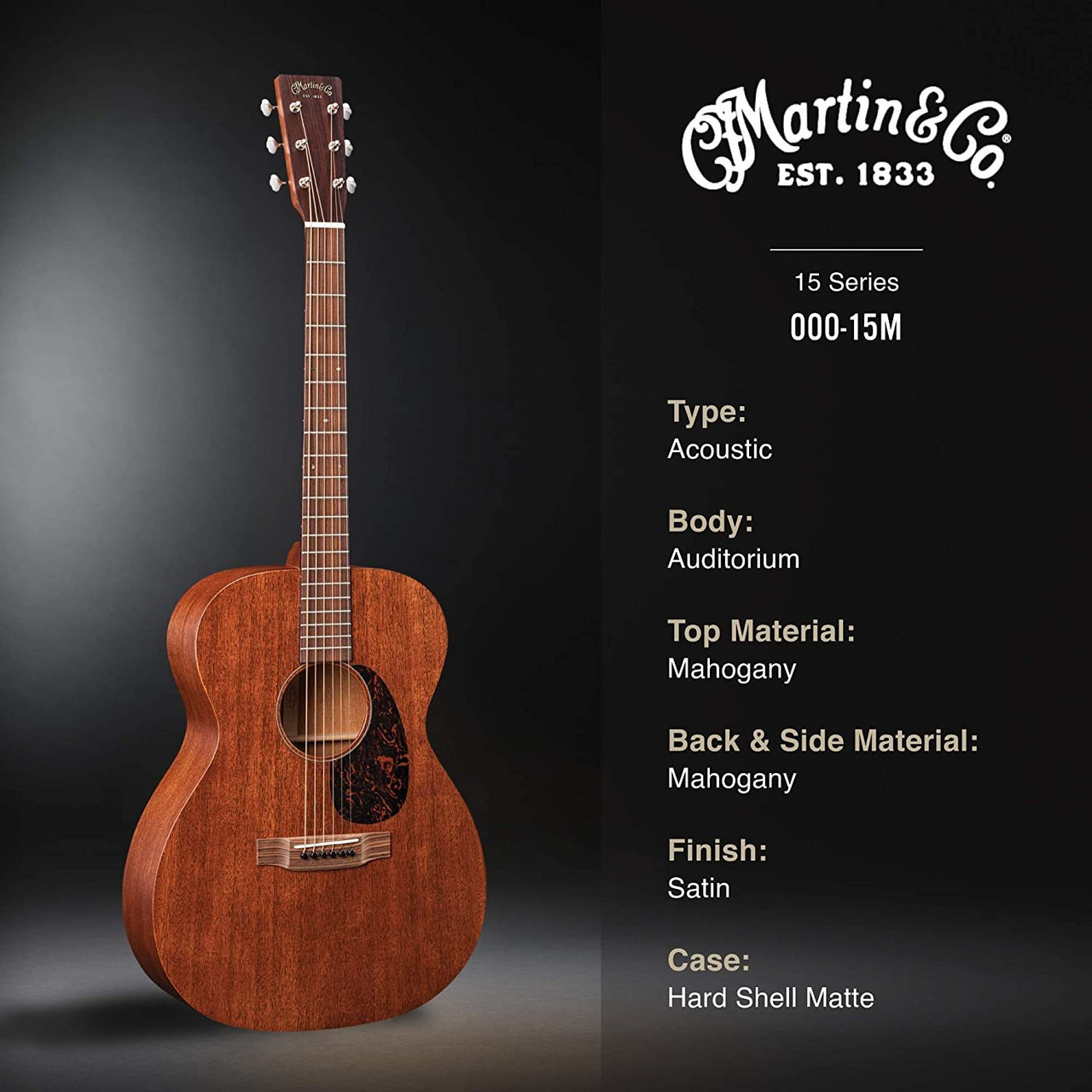 Martin Guitar 000-15M with Gig Bag, Acoustic Guitar for the 