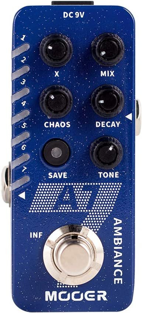 MOOER A7 Ambiance Mini Versatile Reverb Pedal with Lofi, Octave