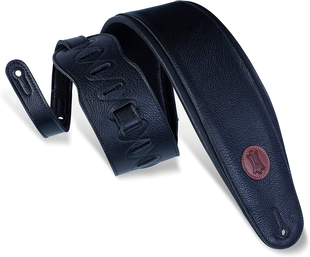 Levy's Leathers M7GP-BLK 2 Garment Leather Guitar Strap, Black