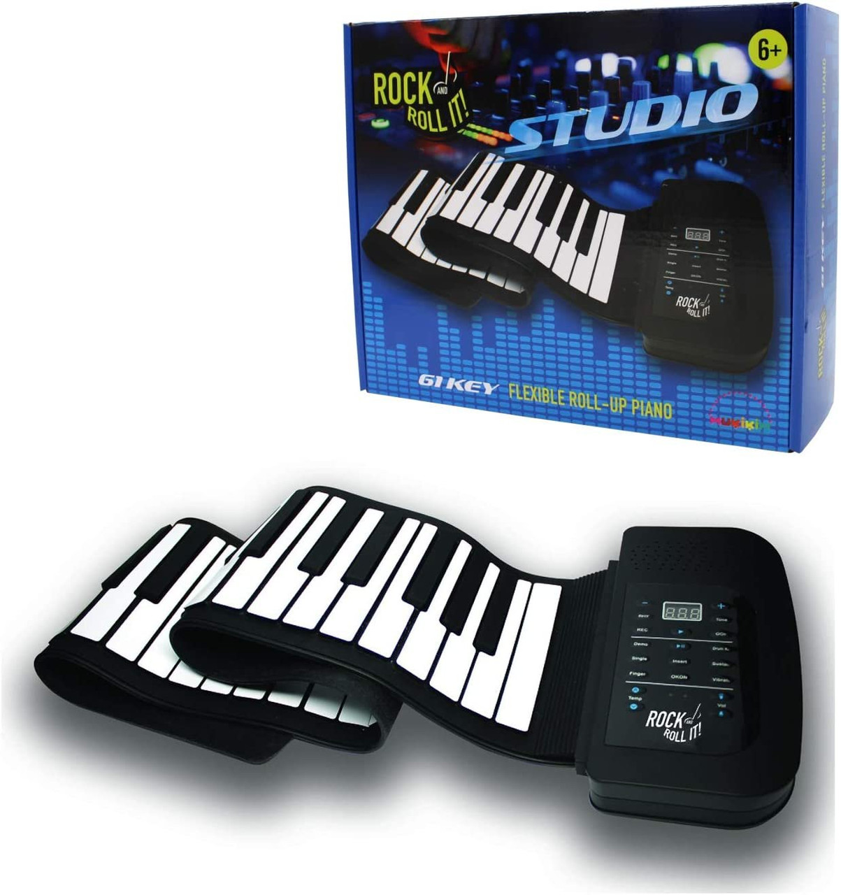 Rock and Roll It - Studio Piano. Roll Up Flexible USB MIDI Piano Keyboard  for Kids & Adults. 61 Keys Portable Controller Keyboard. Foldable Silicone  Piano Pad with Built-in Speaker - Pineville Music