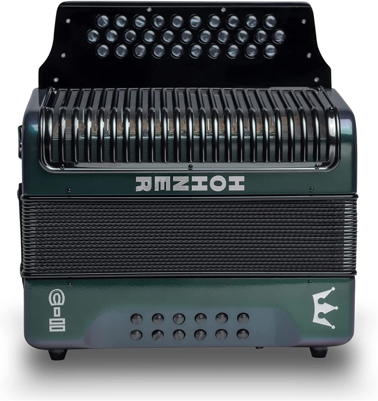 Hohner Corona C-II GCF Diatonic Accordion - Green to Gold