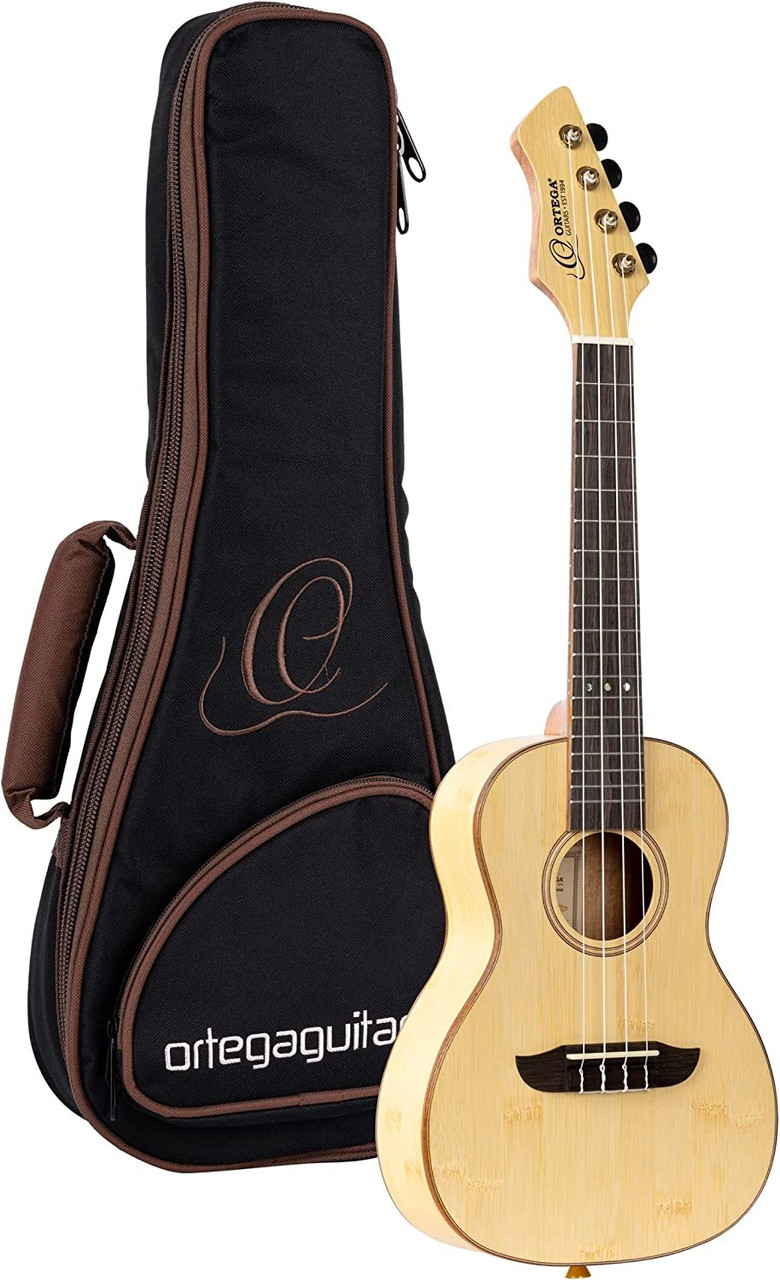 Ortega Guitars, 4-String Horizon Series Revese Headstock Concert Ukulele  w/Bag, Right, Natural (RUBO)