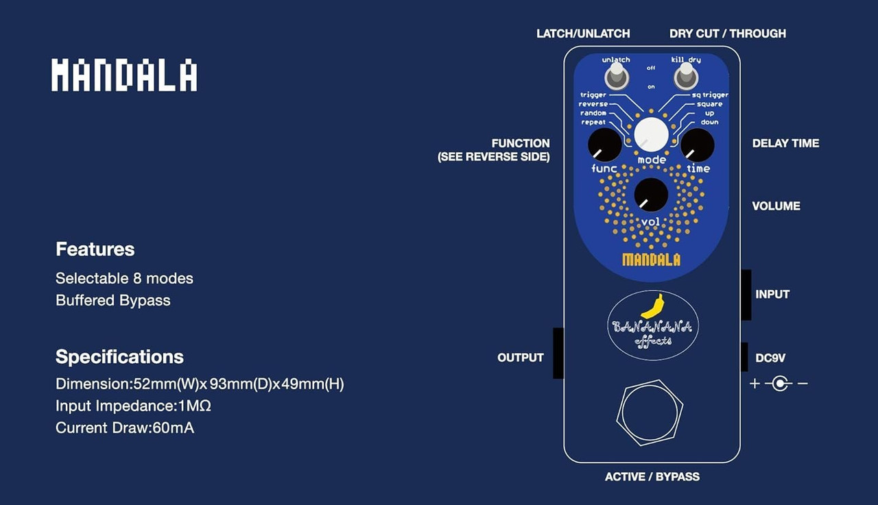 Bananana Effects Glitch Pedal (MANDALA) - Pineville Music