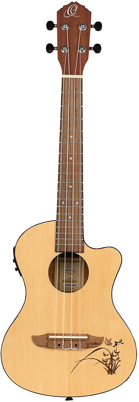 Ortega Guitars RU5CE-TE RU Series Tenor Ukulele with Spruce Top, Sapele  Body, and Pickup