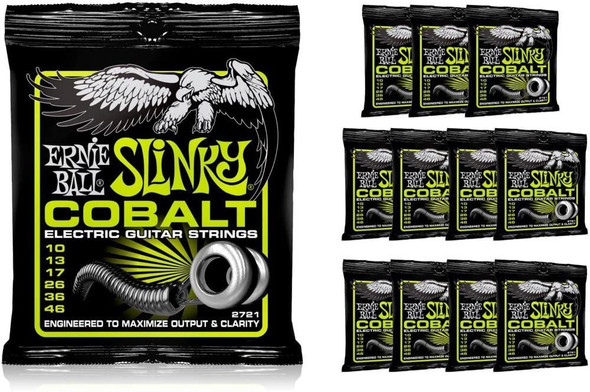 Ernie Ball 2721 Cobalt Regular Slinky Electric Guitar Strings 12 Pack