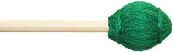 Mike Balter Ensemble Series Medium Marimba Mallets with Birch Handles, Hard Green (12B)