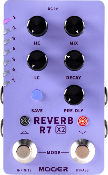 MOOER R7 X2-Seriers Stereo Multi Reverb Pedal