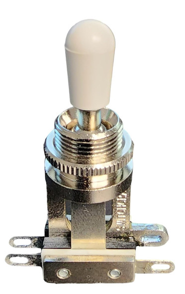 Switchcraft 3-Way Toggle Switch w/Genuine Tip, Short Frame for Gibson Les Paul Electric Guitar (White)