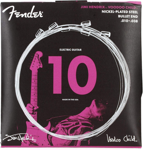 Fender Hendrix Voodoo Child Electric Guitar Strings, Nickel Plated Steel, Bullet End - .010-.038