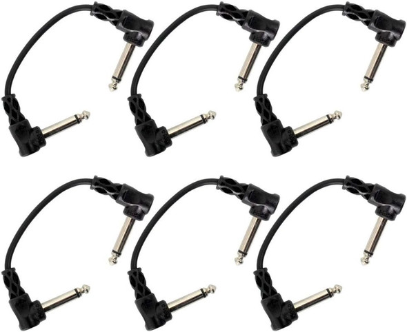 Hosa CFS-606 Molded Right Angled Guitar Patch Cable, 6 Inch (6 Pack)
