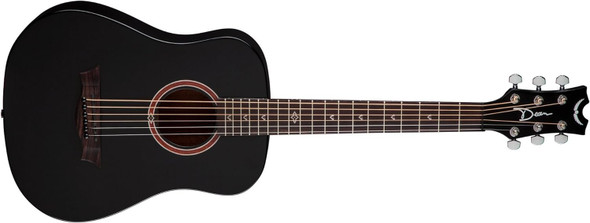 Dean Flight Series 3/4 Size Travel Acoustic Guitar, Spruce Black (FLY BKS)