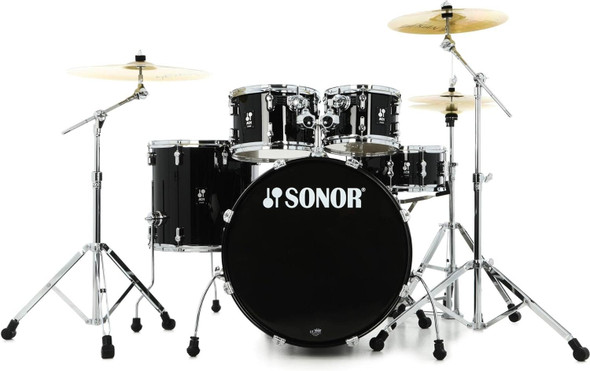 Sonor AQ1 Stage 5-piece Shell Pack with Hardware - Piano Black (AQ1-STAGEWMCPB)