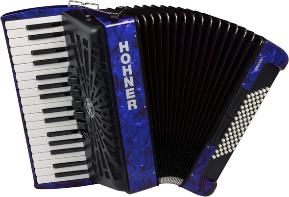 Hohner Bravo III 72 Chromatic Piano Key Accordion - Pearl Dark Blue (BR72BLUE)