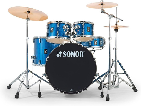 Sonor AQX Stage 5-piece Complete Drum Set - Blue Ocean Sparkle