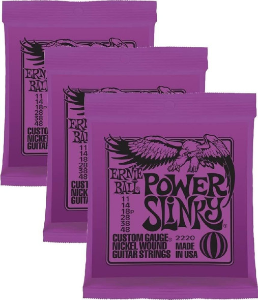 Ernie Ball Power Slinky Guitar Strings - Pack of 3 (P02220)