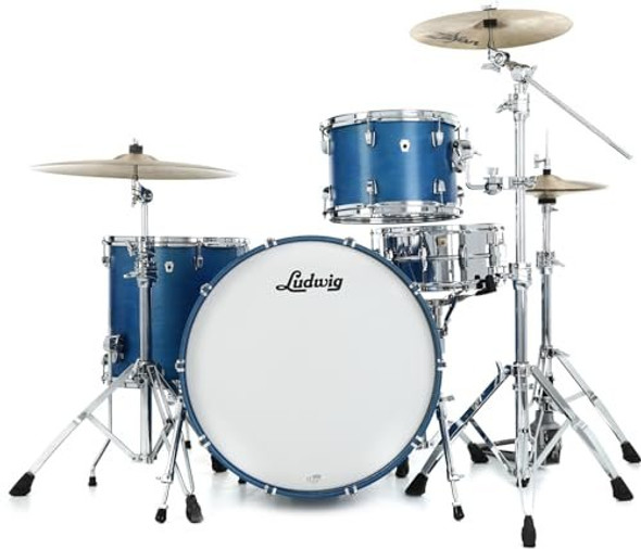 Ludwig NeuSonic 3-piece Shell Pack with 24" Bass Drum - Satin Royal Blue (LN34433TXPB)