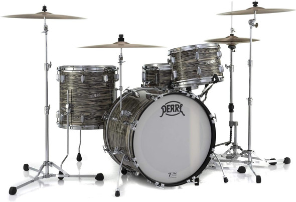 Pearl President Series Deluxe 3-piece 75th Anniversary Edition Shell Pack in Desert Ripple (#768) covered finish featuring 20"x14" Bass Drum w/Cymbal Holder, 12"x8" Tom, and 14"x14" Floor Tom