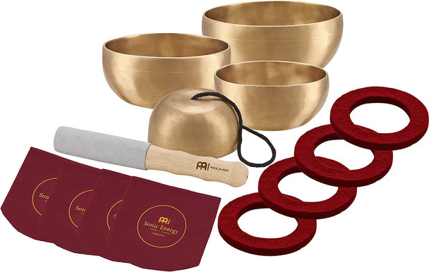 Meinl Sonic Energy SB-U-1750 4-Piece Universal Singing Bowl Set with Resonant Mallet