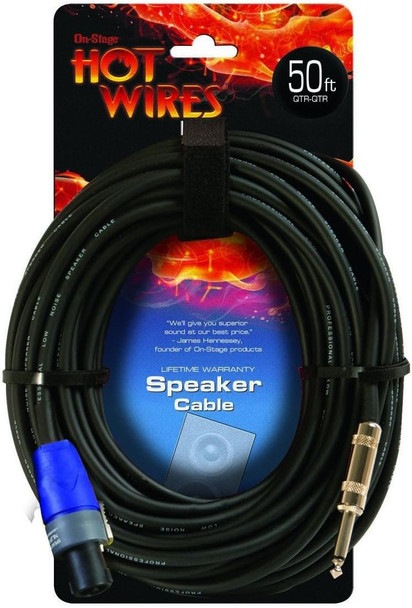 Hot Wires Speakon 50' Speaker Cable Black (SP14-50SQ)