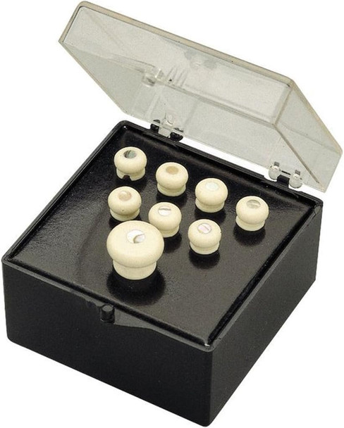 Martin Bridge and End Pin Set, White with Tortoise Inlay