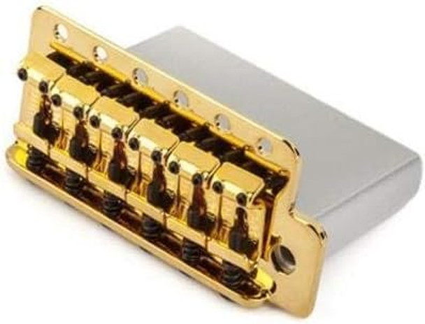 Fender Vintage-Style Strat Bridge Assembly with 2-3/16-Inch Spacing - Gold