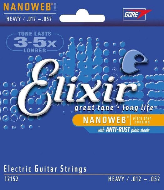 Elixir Nanoweb 12-52 Electric Guitar Strings - 2 Packs (12152)