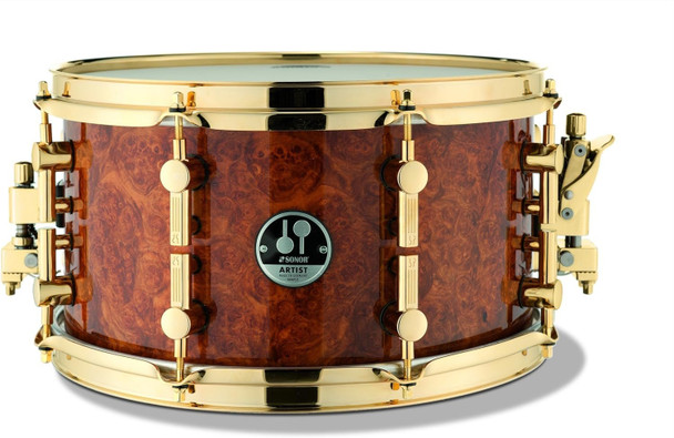 Sonor 13x7" Natural Maple Snare Drum w/ Gold Hardware - Amboina High-Gloss (AS-1307-AM-SDW)