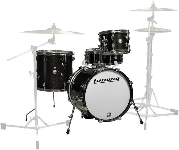 Ludwig LC2791 Breakbeats by Questlove 4-Piece Drum Set Shell Pack, Black Sparkle