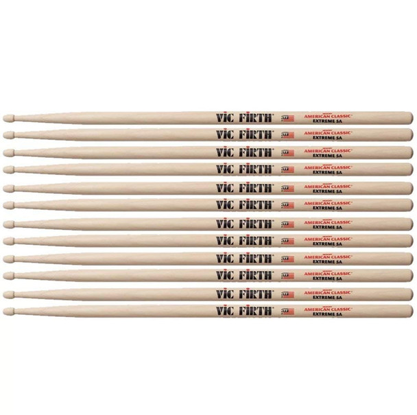 Vic Firth Extreme X5A Wood Tip Drum Stick (6 Pair)