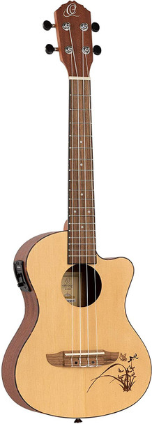 Ortega Guitars RU5CE-TE RU Series Tenor Ukulele with Spruce Top, Sapele Body, and Pickup