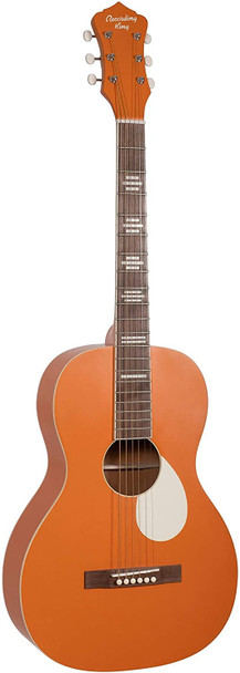 Recording King 6 String Acoustic Guitar, Right, Monarch Orange (RPS-7-MOR)