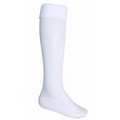 White knee-high sport sock with ribbed cuff and cushioned sole detail