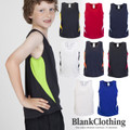 kids quick dry contrast singlet | wholesale