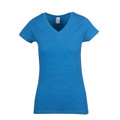 Sapphire blue marl v-neck tee with short sleeves and fitted silhouette