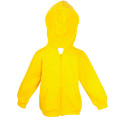 Sunflower yellow kids zip-through hoodie with front kangaroo pockets and ribbed cuffs