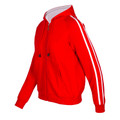 Red + White | Bulk Buy Ladies Zipper Hoodies Twin-Stripe