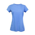 Heather blue women's crew neck t-shirt with short sleeves and relaxed fit