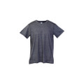 Men's charcoal heather marle crew neck tee, short sleeve, flat lay packshot with smooth front panel