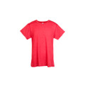 Heather red crew neck t-shirt with short sleeves and smooth flat front panel