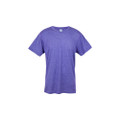 Heather purple crew neck t-shirt with short sleeves and smooth front panel