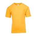 Golden yellow crew neck t-shirt with short sleeves and smooth cotton fabric ideal for printing