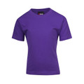 Purple crew neck t-shirt with short sleeves and smooth cotton fabric finish