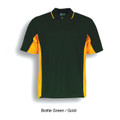 quick dry plain polos | bottle green + gold